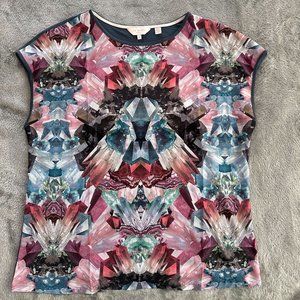 Ted Baker Women's Mixed Media Shirt Blouse Women's size 3 US 8 Medium